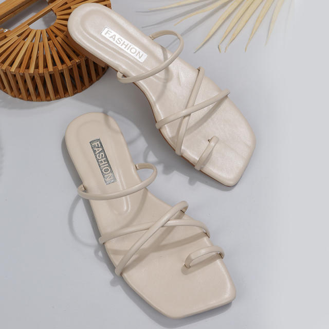 Summer strappy flat slippers