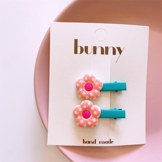 Korean fashion sweet flower duckbill hair clips set for kids
