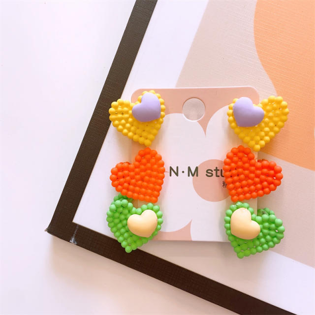 Korean fashion cute heart mini hair claw set