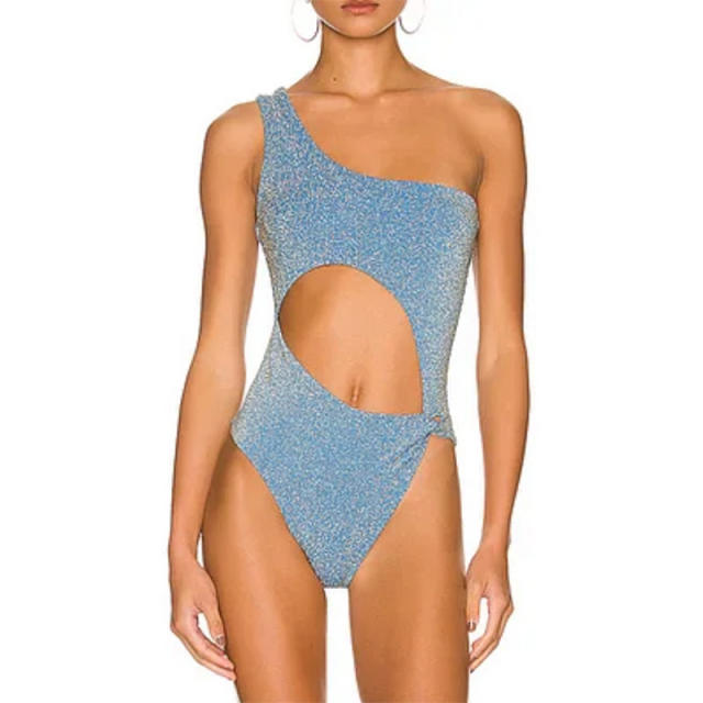 Holiday trend one shoulder one piece swimsuit set