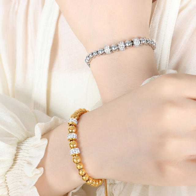 18KG stainless steel bead slide bracelet