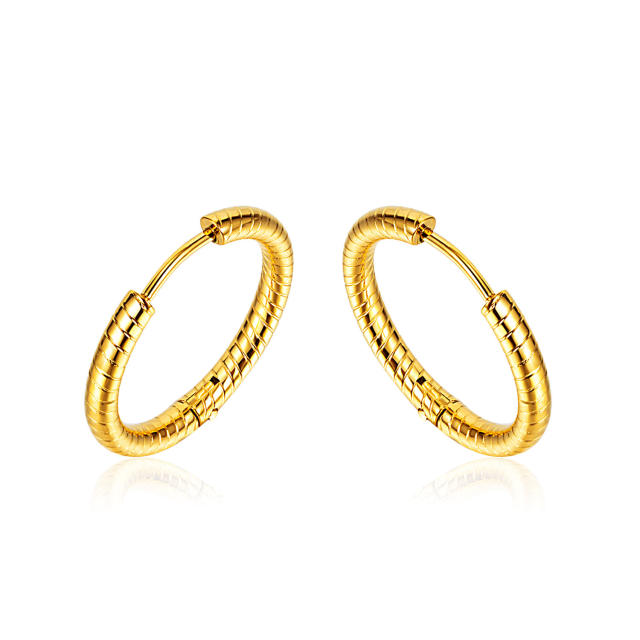 Simple stainless steel hoop earrings