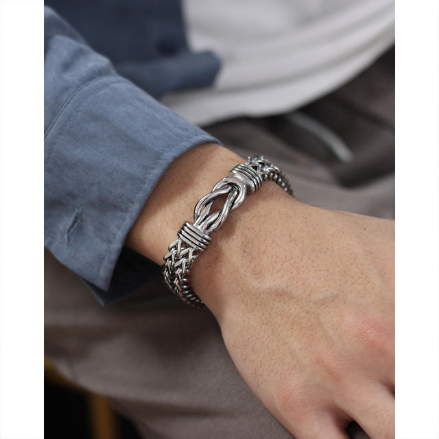 Vintage Magnetic attraction stainless steel bangle for men