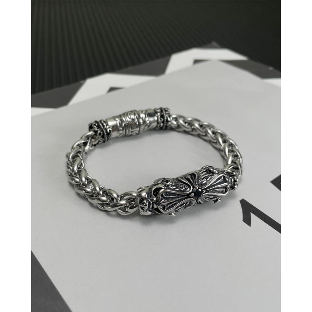 Hiphop vintage dragon stainless steel chain bracelet for men