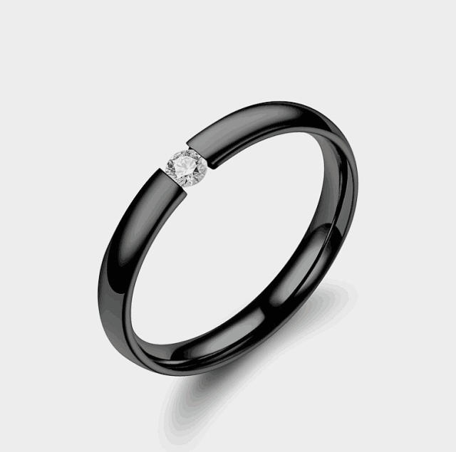 Simple stainless steel halo rings
