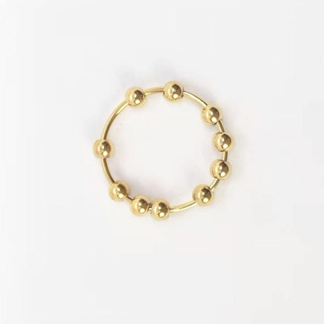 Simple stainless steel bead fidget rings