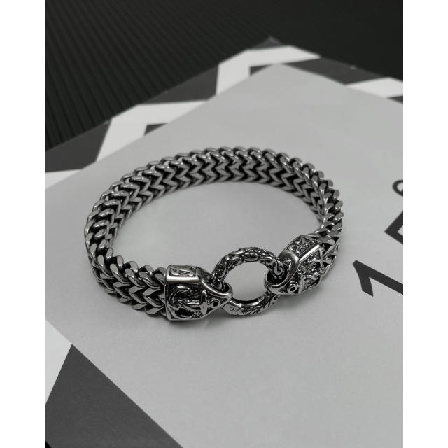 Vintage hiphop stainless steel bracelet for men