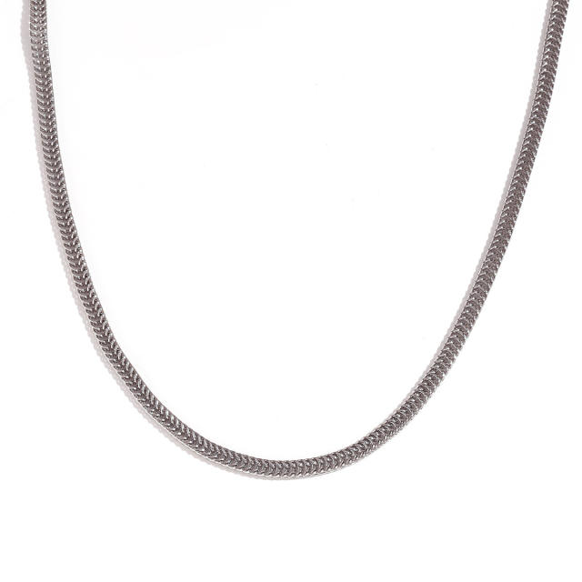 Basic silver color stainless steel chain necklace