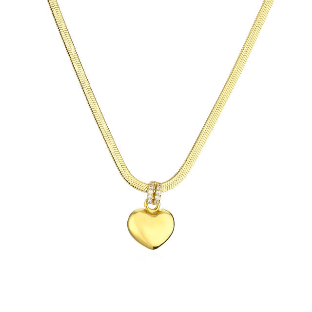 Y2K heart pendant copper necklace bracelet earrings