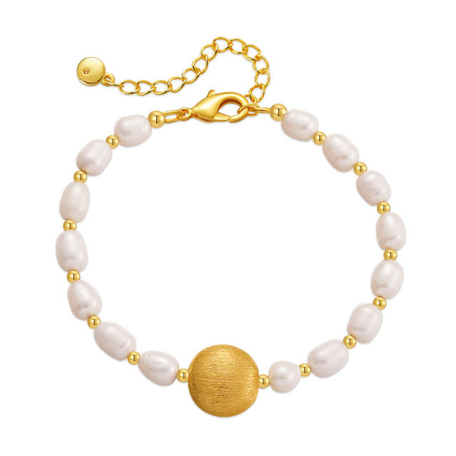 Classic 18KG copper ball water pearl bracelet