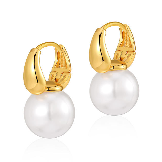 Baroque pearl 18KG copper earrings