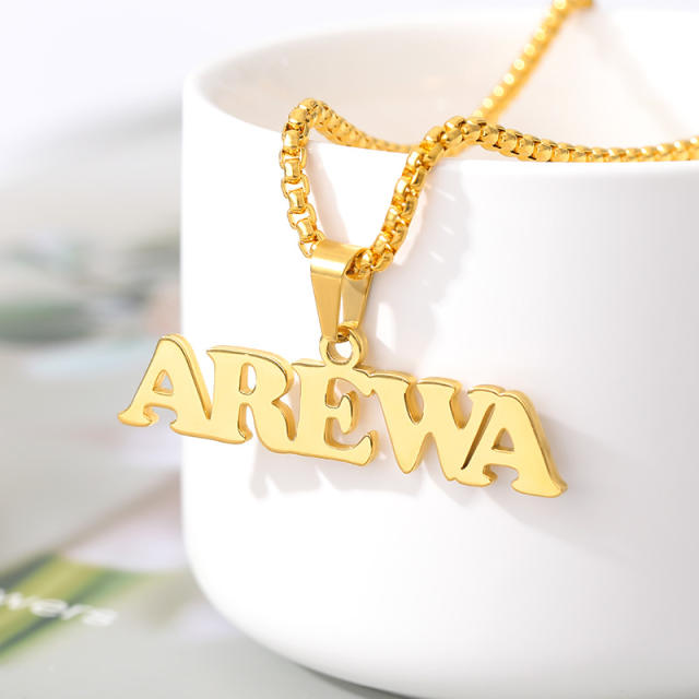 18KG hiphop layer name custom necklace for men