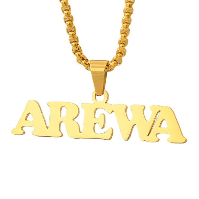 18KG hiphop layer name custom necklace for men
