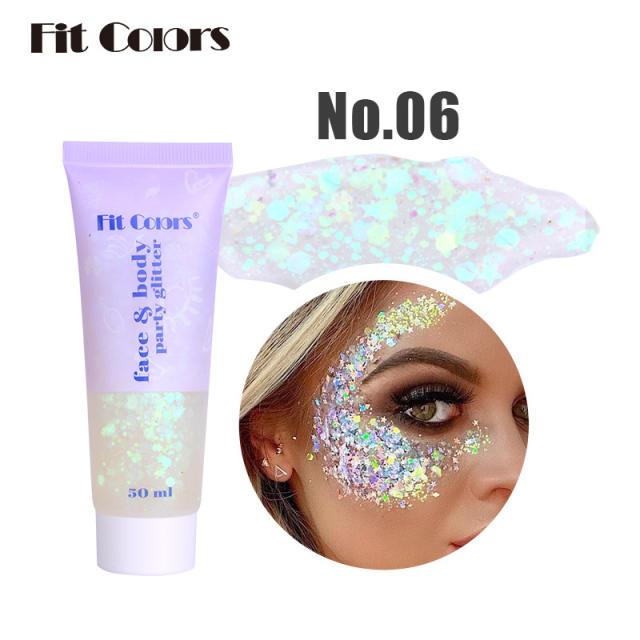 Gorgeous color party face and body gliter