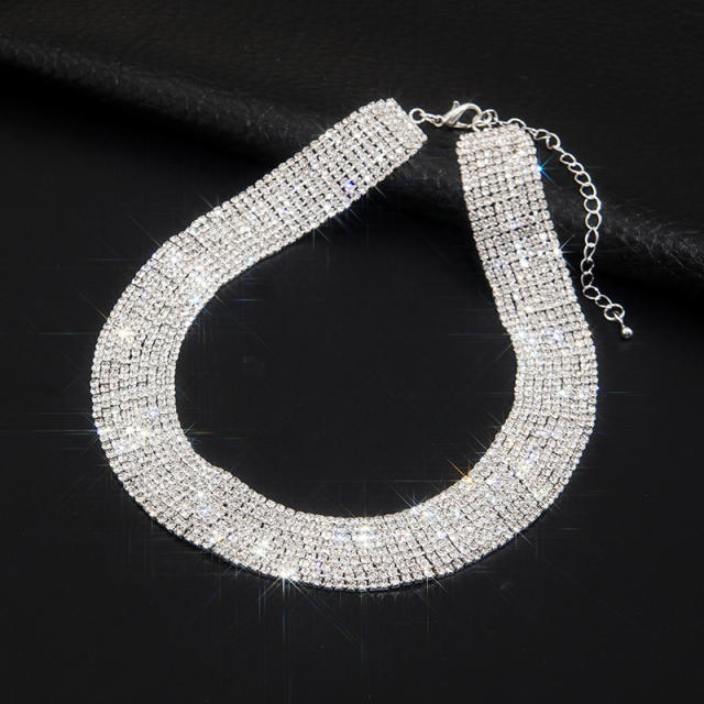 Luxury diamond choker necklace set