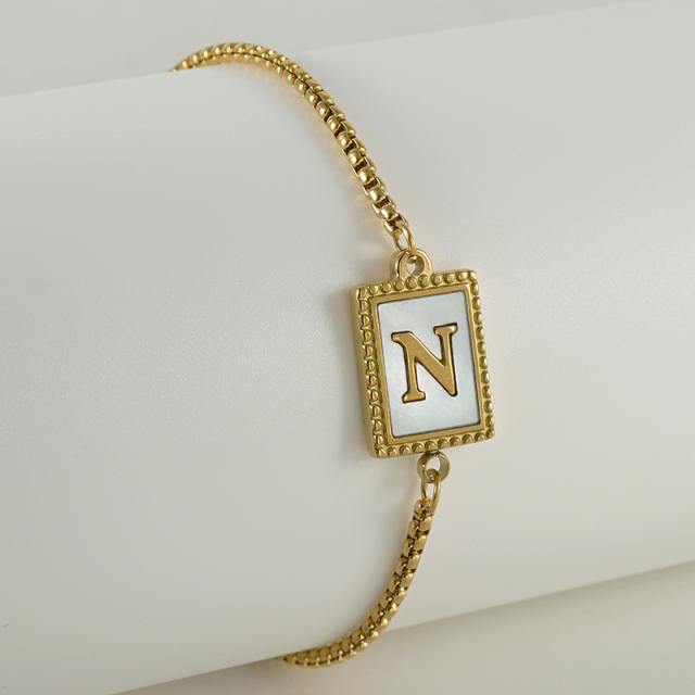 Initital letter stainless steel bracelet