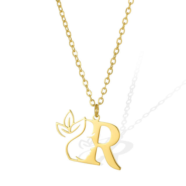 Stainless steel initial necklace