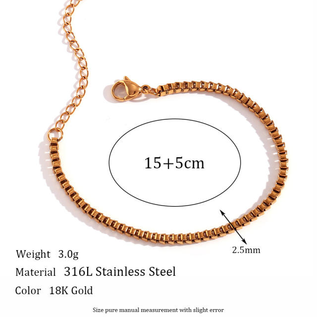 18KG basic stainless steel chain bracelet