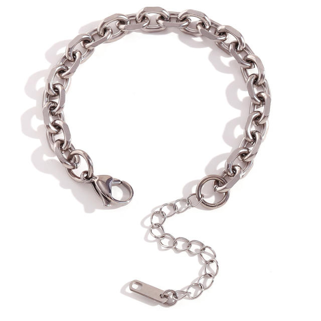 Simple stainless steel chain silver color anklet