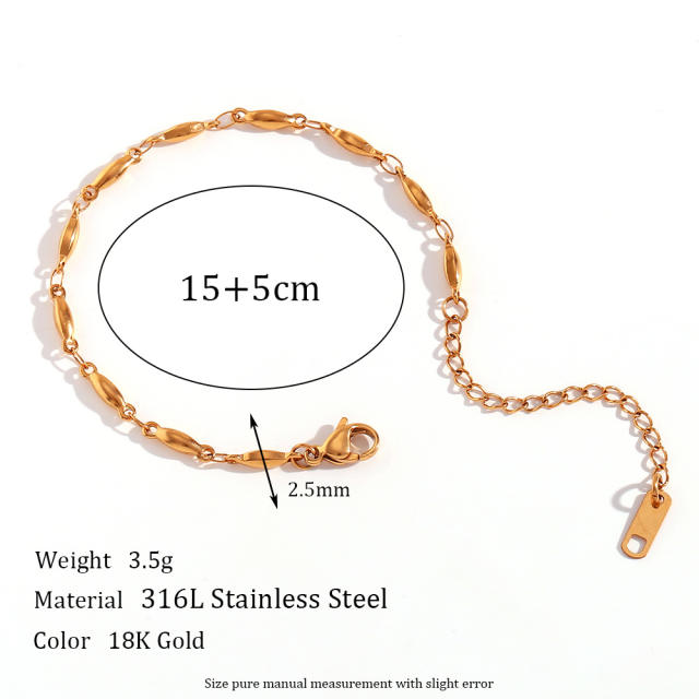 18KG basic stainless steel chain bracelet