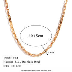 18KG simple stainless steel chain necklace waist chain bracelet anklet