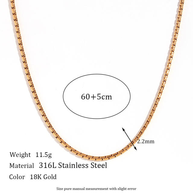 18KG simple stainless steel chain necklace waist chain anklet bracelet