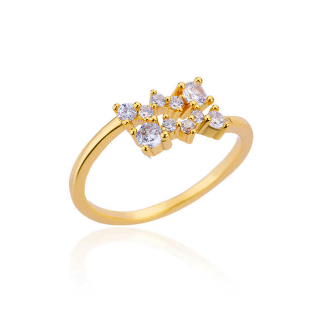 Color cubic zircon gold plated copper finger rings
