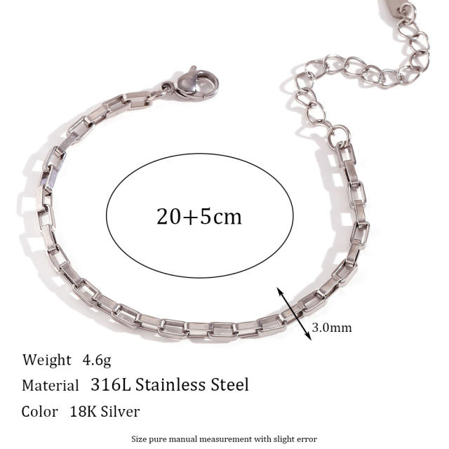 18KG simple stainless steel chain necklace waist chain bracelet anklet