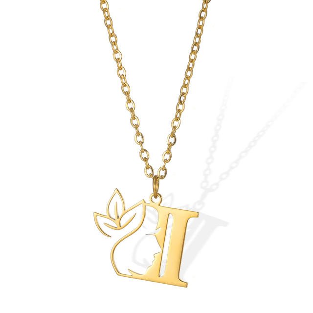 Stainless steel initial necklace