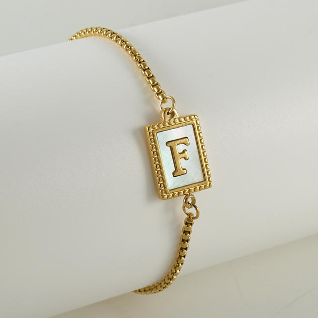 Initital letter stainless steel bracelet