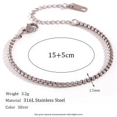 18KG simple stainless steel chain necklace waist chain anklet bracelet