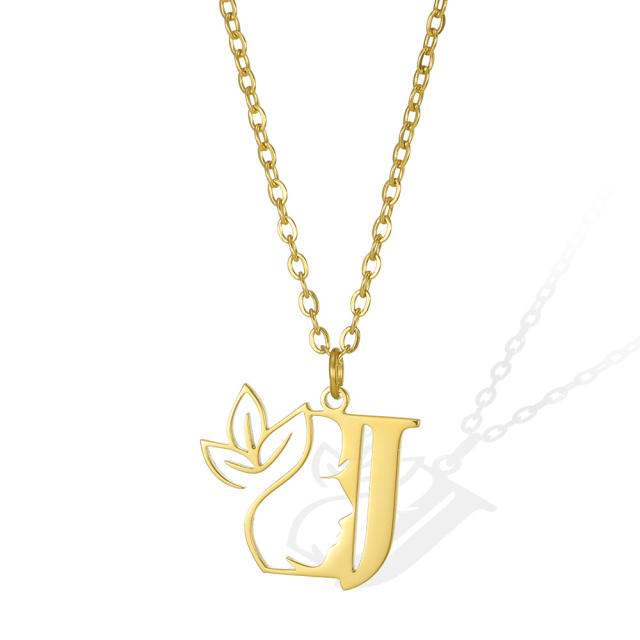 Stainless steel initial necklace