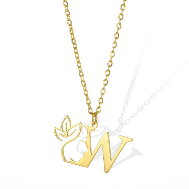 Stainless steel initial necklace