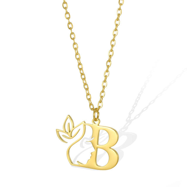 Stainless steel initial necklace