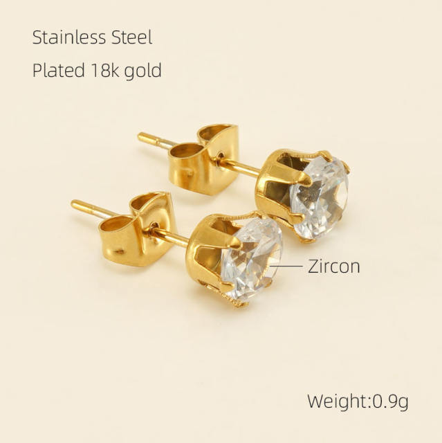 Elegant stainless steel studs earrings