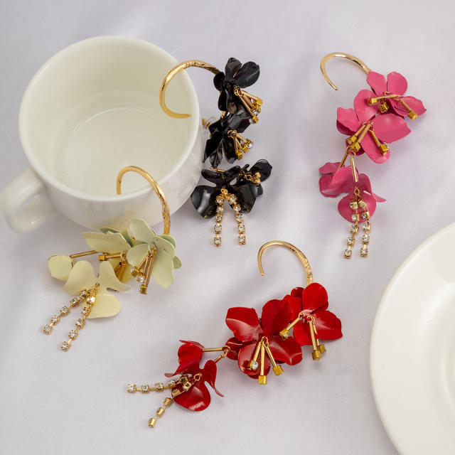 Color enamel flower 1pcs ear wrap