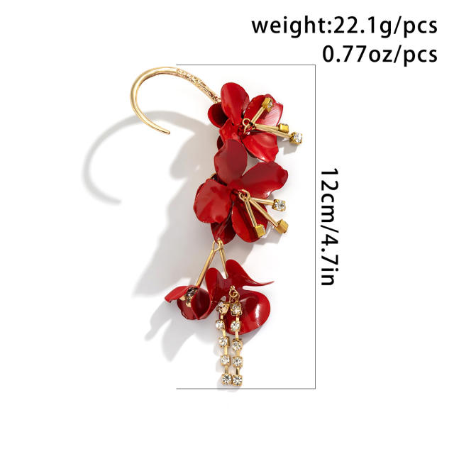 Color enamel flower 1pcs ear wrap