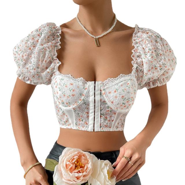 Y2K sweet cool cropped corset tops