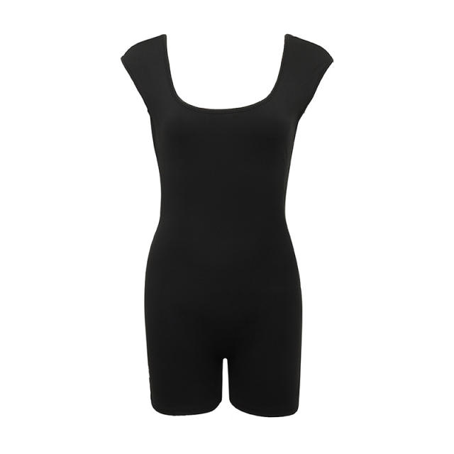 Sexy black color backless sport rompers