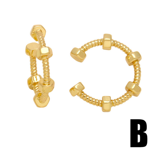 Personality gold plated copper ear cuff