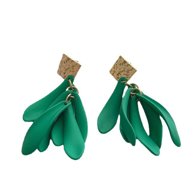 Boho colorful leaf dangle earrings