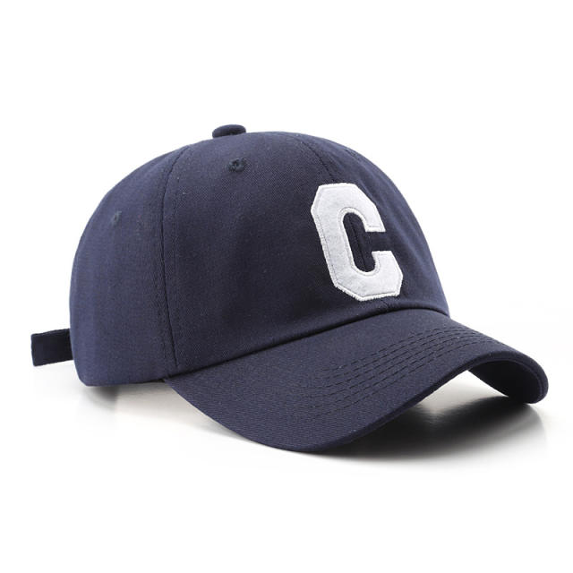 Korean fashion C letter embroidery cotton baseball cap