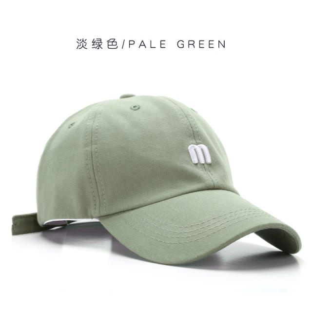 M letter embroidery cotton baseball cap