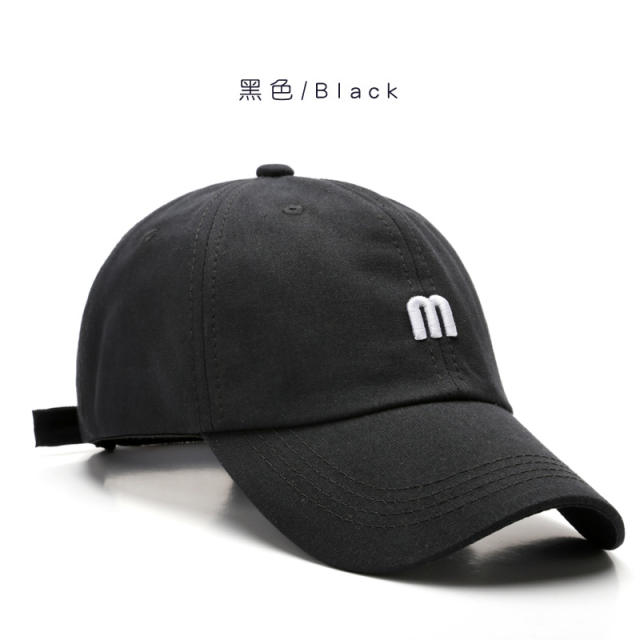 M letter embroidery cotton baseball cap