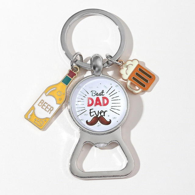 Creative beer charm bottle opener keychain for father's day