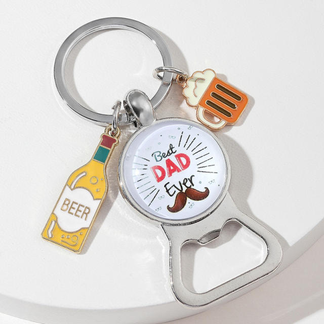 Creative beer charm bottle opener keychain for father's day