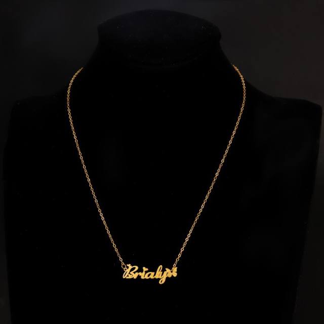 18KG frost letter stainless steel name necklace set