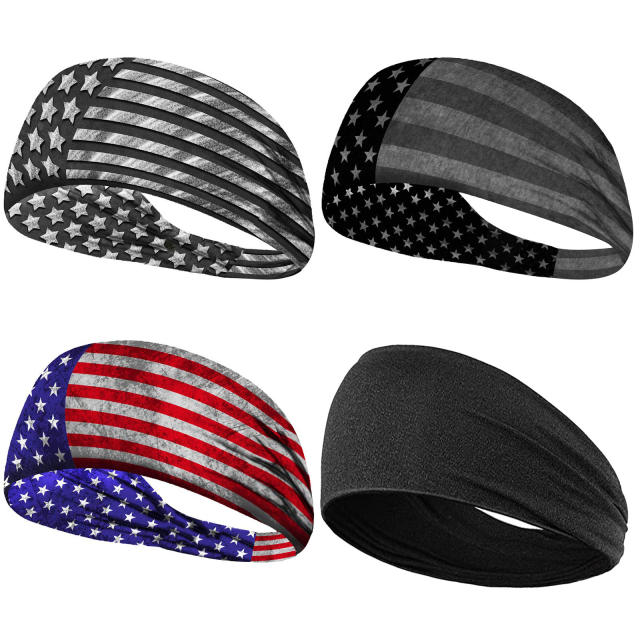 American flag pattern sports headband for men