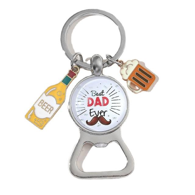 Creative beer charm bottle opener keychain for father's day