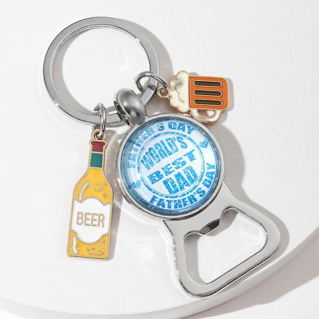 Creative beer charm bottle opener keychain for father's day